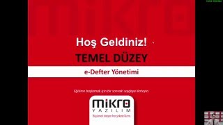 Mikro Yazılım eDefter Yönetimi Eğitimi [upl. by Lucien]