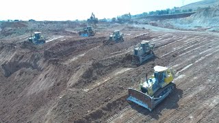 Caterpillar D9T Working With Caterpillar D9R And Komatsu D275AX Bulldozers [upl. by Virgy]