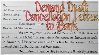 Demand Draft Cancellation Letter to Bank [upl. by Enelkcaj661]