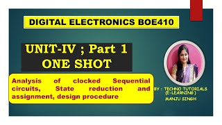 One shot Of Digital electronics BOE410 Unit 4 Part1 Synchronous sequential circuits in one shot [upl. by Catlaina354]