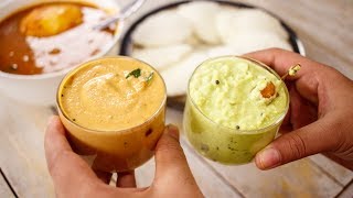 2 Dosa Chutneys Recipe  Nariyal and Peanut Chutney for Idli  CookingShooking [upl. by Salsbury]