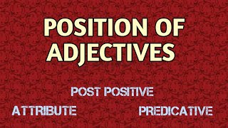 POSITION OF ADJECTIVES IN A SENTENCE  ENGLISH GRAMMAR  STUDY SPOT [upl. by Flor77]