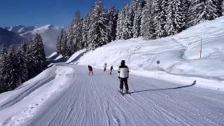 AT  SaalbachHinterglemm  Ski ride from Bründlkopf to Saalbach [upl. by Nilyak]