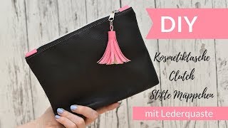 Clutch I Kosmetiktasche nähen  inkl Schnittmuster [upl. by Hoffmann]