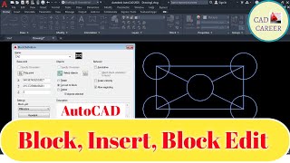 Block command  Insert command  Block Edit Command In AutoCAD  using Block command  cad career [upl. by Sila458]