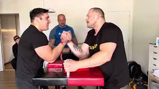 Kalinichenko vs Prudnik  Armwrestling Training [upl. by Bithia]