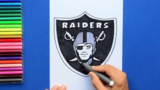 How to draw Las Vegas Raiders logo NFL Team [upl. by Eidnalem211]