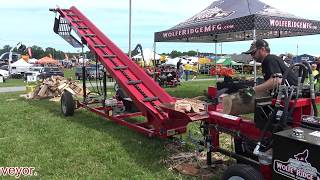 New 2019 Wolfe Ridge 28 ton Magnum log splitter and 24 ft Firewood conveyor [upl. by Eelah]