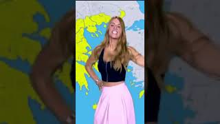 Best Weather Girl Eleni Happy Day got viral [upl. by Remled771]