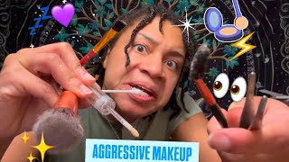 ASMR  Fast and Aggressive Makeup [upl. by Marice]