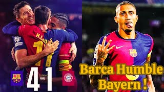 FC Barcelona vs Bayern Munich 41 Review  Raphinha hat trick  Barcelona Humble Bayern Munich [upl. by Kowtko]