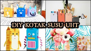 DIY KOTAK SUSU UHT  KREASI DARI KOTAK SUSU BEKAS  RECYCLE KOTAK SUSU [upl. by Shewmaker]