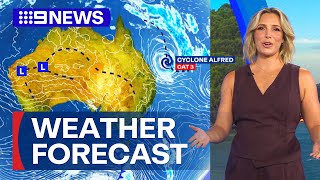 Australia Weather Update Cyclone to send showers and winds to Queensland  9 News Australia [upl. by Alioz]