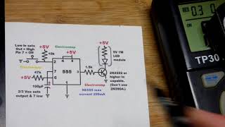 5V 1W LED Module 2N2222 NPN BJT Monostable 555 [upl. by Tomas]