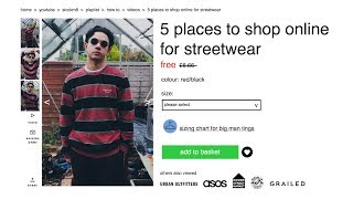 5 places to shop online for streetwear 2017 [upl. by Lexerd]