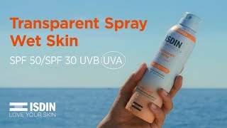 ISDIN Fotoprotector Transparent Spray Wet Skin SPF 50 [upl. by Hillinck]