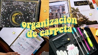 ✩ Decoración y organización de carpetas para la escuela ✨🌙 DIY  Tumblr minimalista aesthetic [upl. by Eihpos]