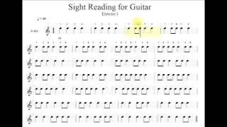 Sight Reading For Guitar Level 001 Exercise 1 [upl. by Tarah]