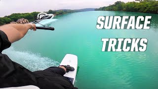 SURFACE TRICKS  WAKEBOARDING  BOAT [upl. by Simson]