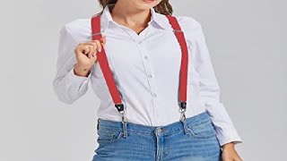 Suspenders for Women with 3 Swivel Hooks and 1 Width Strap Review Good basic suspenders [upl. by Valdis584]