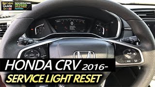 Honda CRV 2016 Service Light Reset  Maintenance Oil Life Reset [upl. by Oj866]