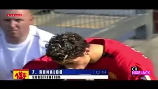 RONALDOS FIRST MATCH FOR MAN UTD [upl. by Etnud]