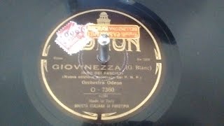 GIOVINEZZA INNO FASCISTA  78 giri originale 1926  orchestra Odeon [upl. by Codi]