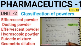 । । Classification of powder ।। Some important terms of powder ।। pharmaceutics ।। Pharma [upl. by Cinimmod336]