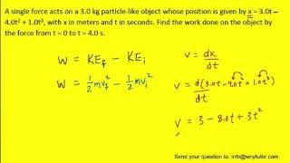 A single force acts on a 30 kg particlelike object [upl. by Trometer795]