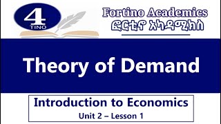 Introduction to Economics  Unit 2 Part 1  Theory of Demand  Economics 101  Basic Economics [upl. by Molahs154]