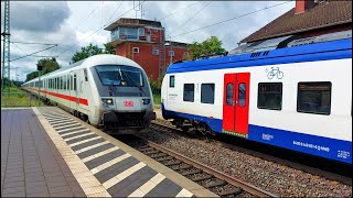 Züge schnell durch drei Bahnhöfe  Trains fast through three stations [upl. by Aynor572]