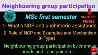 Neighbouring group participation MSc first sem complete explanationNotes itschemistrytime [upl. by Ahseat]