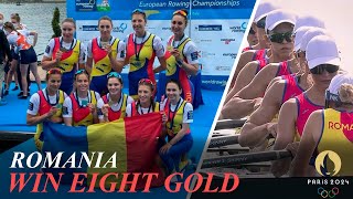 Rowing Romania Win Womens Eight Gold in Womens Eight Finals  Olympics 2024 [upl. by Lanna575]