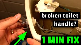 How to Fix or Replace a Toilet Handle Flush Lever in 1 minute [upl. by Bryce75]