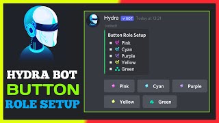 How To Make Button Roles On Discord  Hydra Bot Button Roles  Reaction Roles Setup 2022 [upl. by Elamor114]