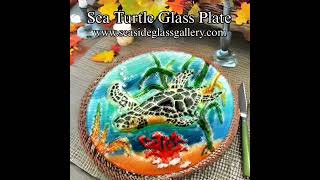 Colorful Sea Turtle Glass Plate – 12″ [upl. by Anitnemelc]