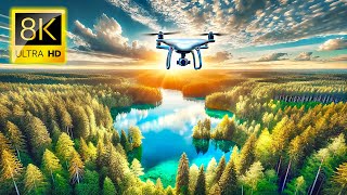 TRAVEL IN A MAGICAL DRONE 8K VIDEO ULTRA HD HDR 8K DRONE EARTH [upl. by Htilil]