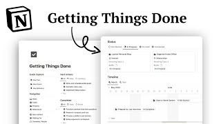 Notion GTD Dashboard Template Tour [upl. by Aihtekal]