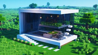 Minecraft Moderne Villa bauen 121 Tutorial  Modernes Haus bauen in Minecraft Survival Tutorial [upl. by Innep]