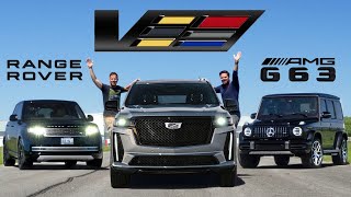 2023 Cadillac Escalade V Review  Status Symbol Showdown  DRAG RACE [upl. by Bernhard522]