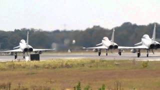 Kleine Brogel Airbase 4x Typhoon Italian AF Departure [upl. by Eveneg257]