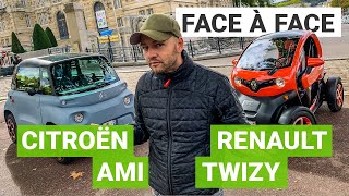 Citroën AMI vs Renault TWIZY  le match des voitures électriques sans permis [upl. by Suiramed187]