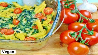 Rezept SpinatNudelauflauf mit selbstgemachter Sahnesauce  Vegan [upl. by Maximilian]