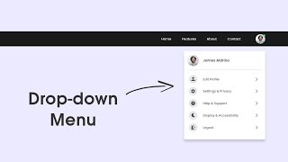 How To Make Dropdown Profile Menu Using HTML CSS amp JavaScript  Toggle Menu For Website [upl. by Aseyt23]