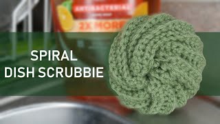 Crochet Spiral Dish Scrubbie Tutorial CC [upl. by Laersi]