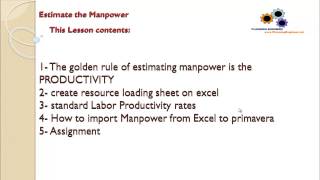 Estimate the Manpower and create Manpower loading sheet [upl. by Elidad]