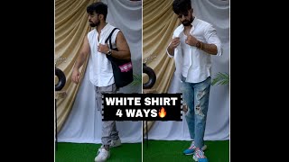 Dad’s white shirt 4 WAYS shorts whiteshirt [upl. by Ailugram]