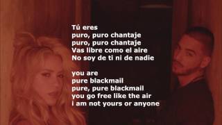 Shakira ft Maluma  Chantaje  English Lyrics  Lyrics Spanish English  English Version [upl. by Ytrebil292]