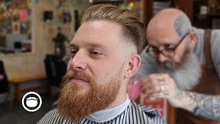 Beard Fade with Slick Back Haircut [upl. by Ready]