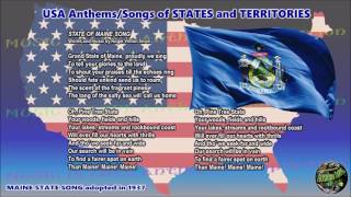 Maine State Song STATE OF MAINE SONG with music vocal and lyrics [upl. by Enilhtak574]